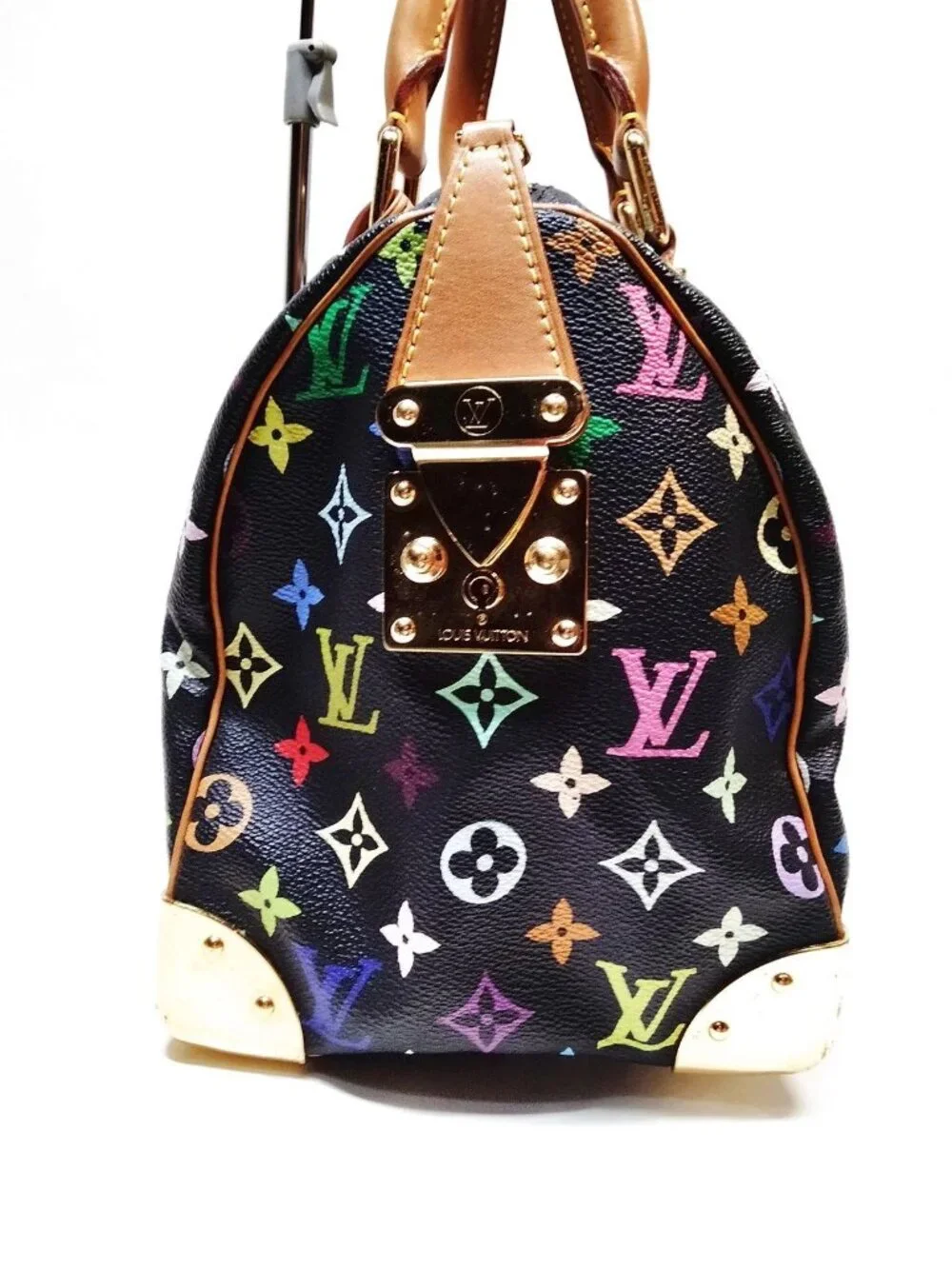 Authentic Louis Vuitton Speedy 30 Multicolor Monogram Black Canvas Murakami Bag